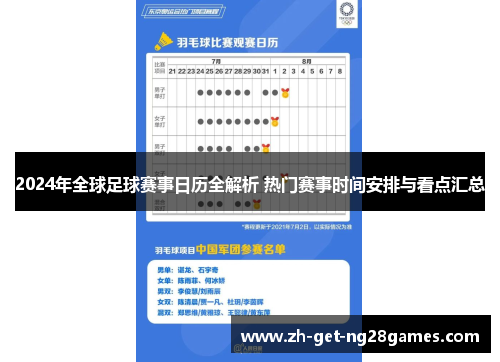 2024年全球足球赛事日历全解析 热门赛事时间安排与看点汇总